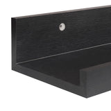 Art Emotion Black Floating Shelves | Set of 5 | Wall Shelf | Wood Bathroom Shelves | Bedroom | Living Room | Kitchen | Office & More (Black) Art Emotion