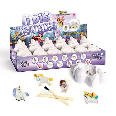 Liberty Imports 12-Pack Fairy and Unicorn Excavation Kit for Kids - Enchanted Magical Digging Adventure - Ideal Party Favors, Educational STEM Toys for Girls and Boys Liberty Imports