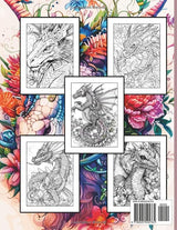 Dragon Coloring Book for Adults: Mythical and Fantasy Dragon 60+ Stress Relief Illustrations to Color for Adults WoodArtSupply