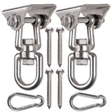 WAREMAID 2 Pack Heavy Duty 360 Swivel Hanger, Stainless Steel Swing Hook for Ceiling, Wooden Swing Set Bracket, Punching Bag Hanger for Playground Gym Rope Hammock Chair, 1200 Lb Load WAREMAID