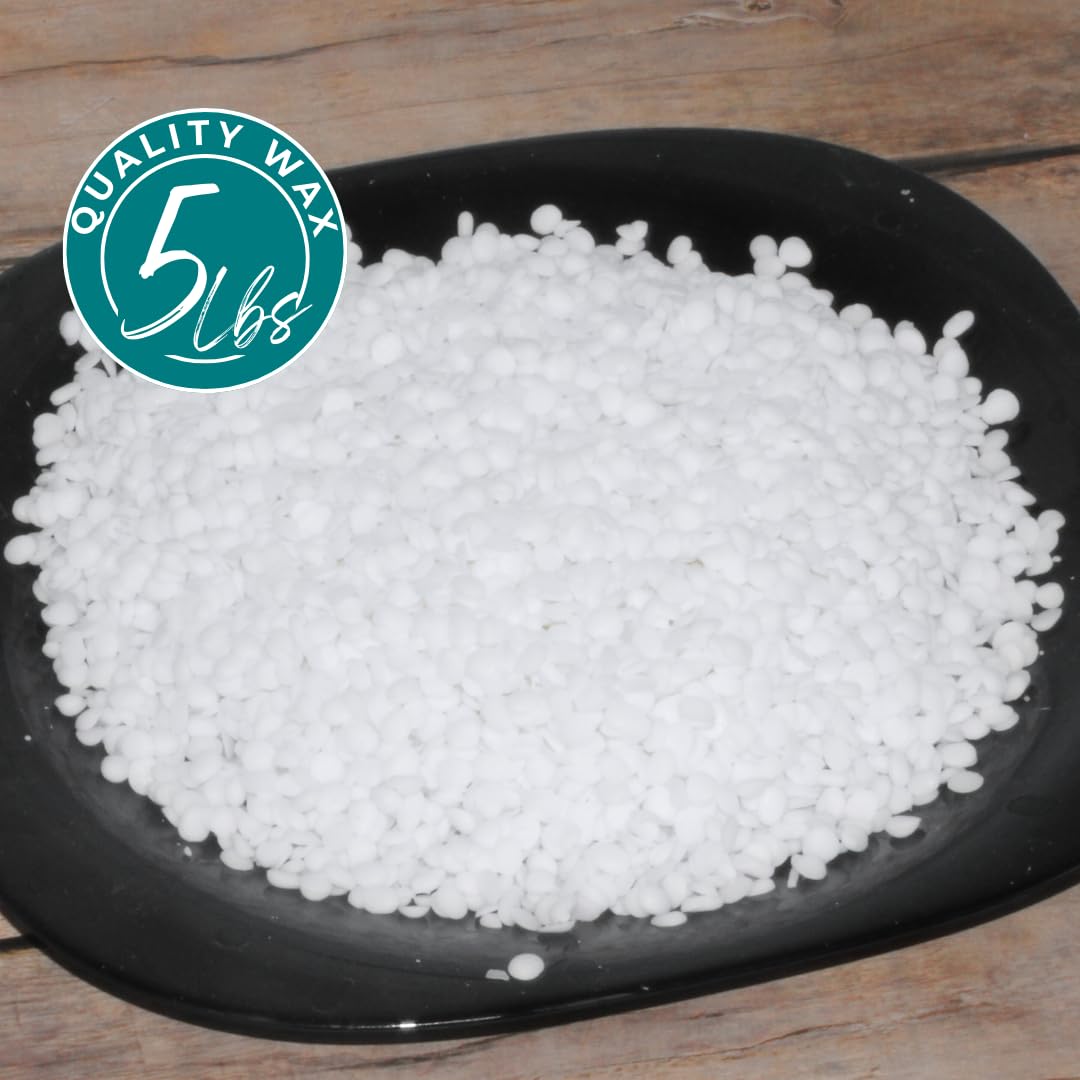 General Purpose Paraffin Wax Beads 5lb - Bulk Wax for Candle Making, Canning, Waterproofing, Furniture/Metal Preservation DIY Projects. 100% Fully Refined Paraffin Candle, Cera para Velas Direct Candle Supply