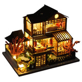TOPBSFARNY Miniature Wooden Dollhouse Japanese/Seaside/Car House Market DIY Doll House Kit Villa Building 3D Model Creative Gifts for Friend and Parents (Japanese Style Villa) TOPBSFARNY