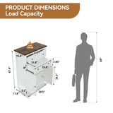 oneinmil Farmhouse Dresser for Bedroom, Rustic Tall Chest with 2 Drawers, Storage Organizer Dresser for Bedroom, Hallway, Living Room, Kids Room, White oneinmil