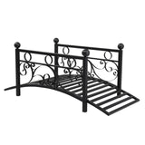 Outvita Metal Garden Bridge for Outdoor, Elegant Decorative Bridge with Powder-Coated Finish and Security Guardrail for Patio Pond Backyard Landscaping (Modern) Outvita