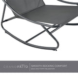 Grand patio Rocking Chair Indoor and Outdoor, Metal Patio Lounge Rocking Chair with Thick Cushion, Comfy Modern Rocker for Living Room Porch Backyard Grand patio