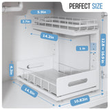 Biboraya 2 Pack Under Sink Organizer with Smooth Ball Bearing Slides,2-Tier Pull Out Cabinet Storage,Slide Out Drawers for Bathroom&Kitchen,Under Sink Shelf,Rust-resistant Coating,Height Adjustable Biboraya