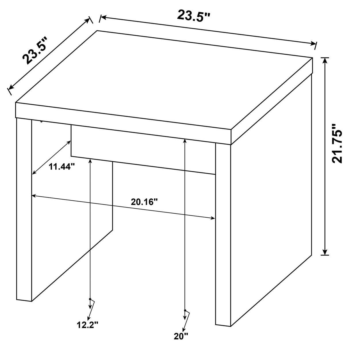 Coaster Home Furnishings Lynette Square Engineered Wood End Table Mango Coaster Home Furnishings