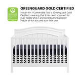 Oxford Baby Nolan 4-in-1 Convertible Baby Crib, Snow White, GreenGuard Gold Certified Oxford Baby