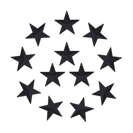CVHOMEDECO. Country Rustic Primitive Vintage Gifts Black Small Metal Barn Star Wall/Door Decor, 2-3/4 Inch, Set of 12. CVHOMEDECO.