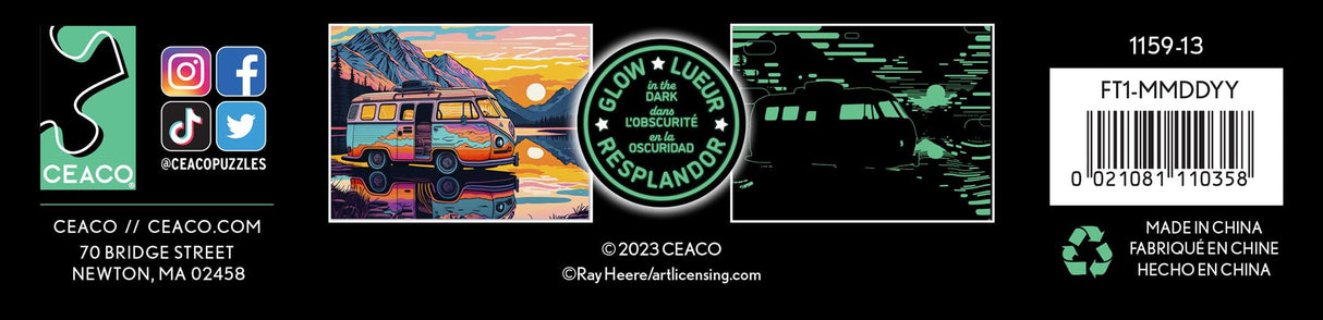 Ceaco - Glow in The Dark - Colorful Camping Glow - 750 Piece Jigsaw Puzzle Ceaco