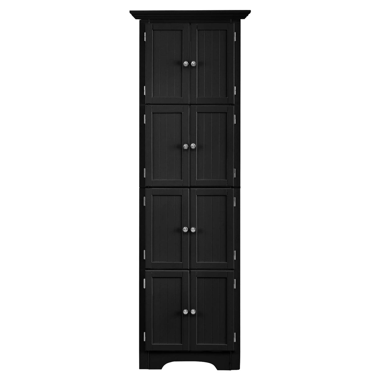 72 Inch Tall Corner Storage Cabinet with 8 Doors, 4-Tier Kitchen Pantry Storage Cabinet, for Living Room, Kitchen, Office, Bathroom, Black WoodArtSupply