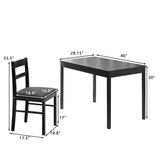 Orweiin 5-Piece Solid Wood Indoor Modern Rectangular Dining Table Set for 4,Table and 4 Chairs Set with Soft Cushions for Kitchen,Bar,Living Room,Breakfast Nook,Black Orweiin
