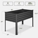 Best Choice Products 48x24x30in Galvanized Raised Garden Bed, Metal Elevated Planter Box, Vegetable Garden for Backyard, Patio, Balcony - Charcoal Best Choice Products