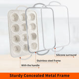 2Pack Silicone Muffin Pan For Baking With Metal Reinforced Frame, 12 Cup Nonstick Cupcake Pan, BPA Free Silicone Mini Muffin Pan, Cupcake Baking Pan Molds for Oven With Silicone Brush（Small Size） POSOSTO