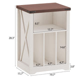 BEWISHOME Record Player Stand, Wood Turntable Stand with Vinyl Record Storage Up to 160 Albums, Farmhouse Record Player Table for Living Room Bedroom, White KCZ01W BEWISHOME