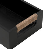 Bathroom Decor Box Toilet Paper Holder Wood Toilet Tank Basket,Toilet Tank Tray for Storage,DIY Kitchen Utensil Holder Box,Farmhouse Rustic Home Decor-Black HXGONYI