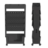 yeavs 5-Tier Mobile Bookshelf, Rolling Bookcase Book Storage Rack, Movable File Folder Organizer Cart with Wheels for Home Study Office Living Room Classroom, Black yeavs