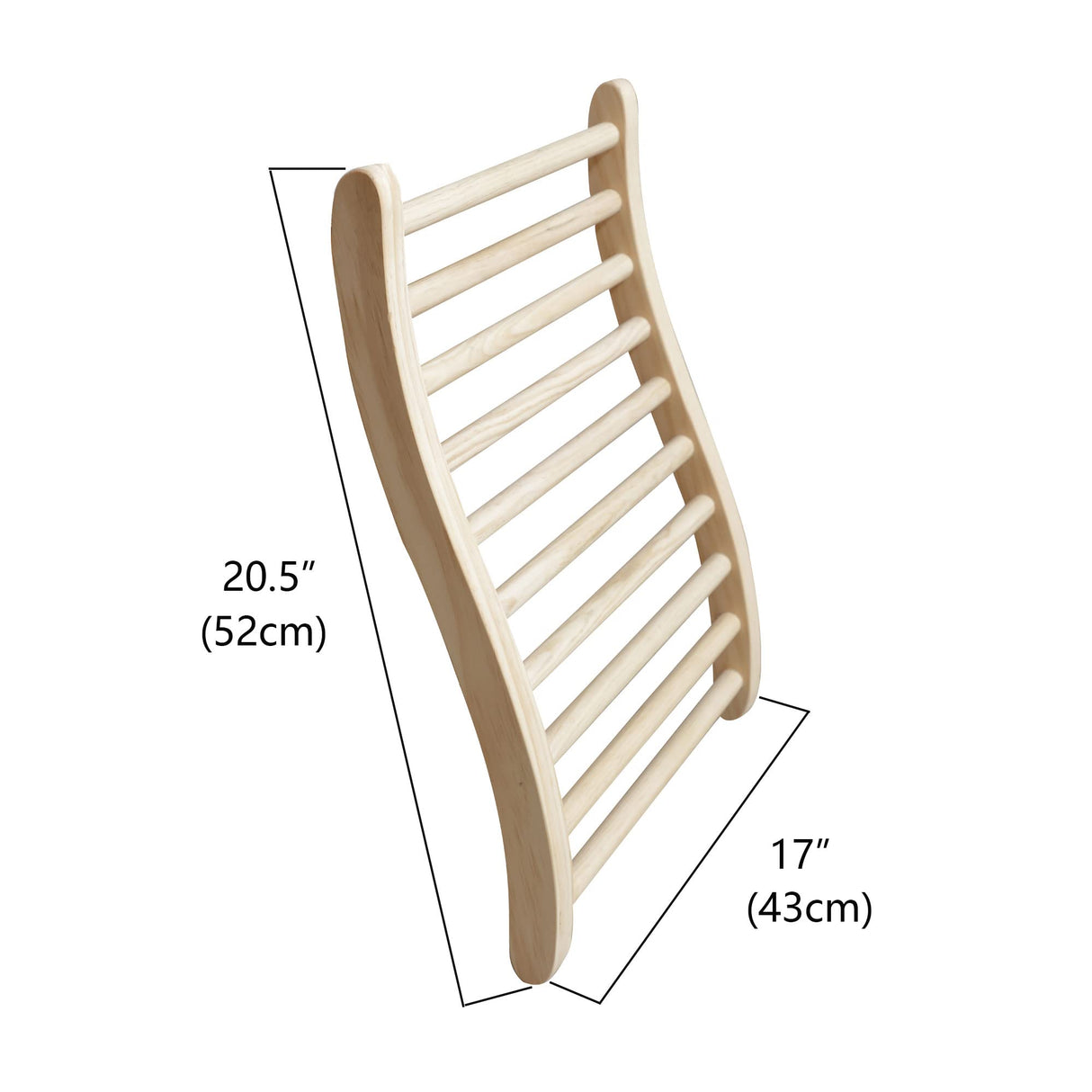 Xmatch Sauna Backrest Infrared Natural Wooden Hemlock, S-Shape Support, 17"(W) x 20.5"(H) Xmatch