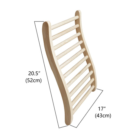 Xmatch Sauna Backrest Infrared Natural Wooden Hemlock, S-Shape Support, 17"(W) x 20.5"(H) Xmatch