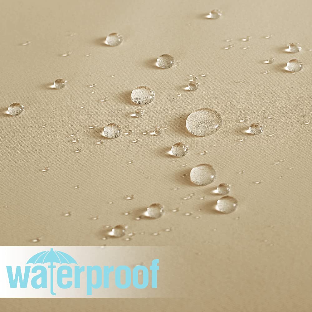 RYB HOME Outdoor Curtains for Patio - Blackout Waterproof Outside Curtains for Porch Pavilion Gazebo Weatherproof Wind Resistant, 1 Panel, 52 inches Wide x 84 inches Long, Biscotti Beige RYB HOME