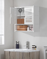 Frstem Bathroom Wall Cabinet, Wall Mounted Medicine Cabinet White Over The Toilet Storage Organizer Hanging Bathroom Cabinet for Bedroom Laundry Room Kitchen Bathroom,16.53" x 14.96" x 7.08" Frstem