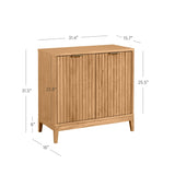 Nathan James Wood Accent Modern Free Standing Buffet Sideboard Hallway, Entryway, Dining Living Room, 1 Storage Cabinet, Jasper - Warm Pine Nathan James