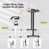 farexon Electric Standing Desk Adjustable Height, 48x24 Inches Stand Up Desk with Charging Station, Lockable Casters,27''-46'' Lifting Range Home Office Computer Desk（Oak Grey） farexon