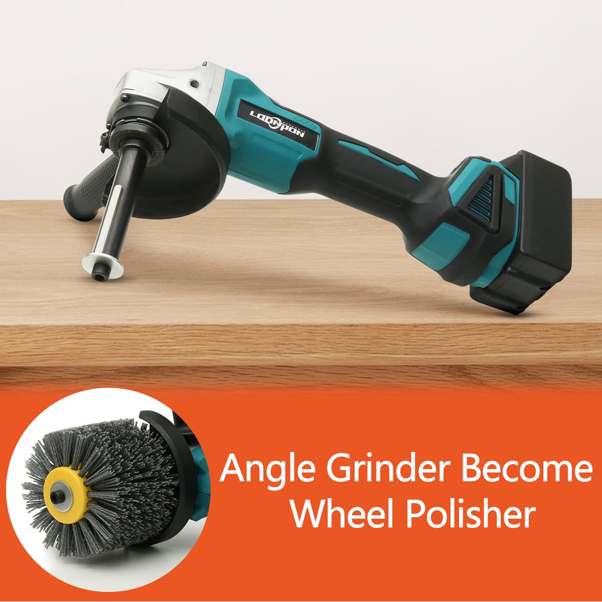 Burnishing Polishing Machine and Attachment for Angle Grinder, Angle Grinder Accessories Polishing Wheel Drawing Machine for Wood Stainless Steel Polishing loonpon
