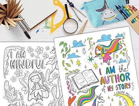 Hey Girl! A Unicorn Coloring Book for Girls: To Develop Gratitude and Mindfulness through Positive Affirmations BRIRILINE