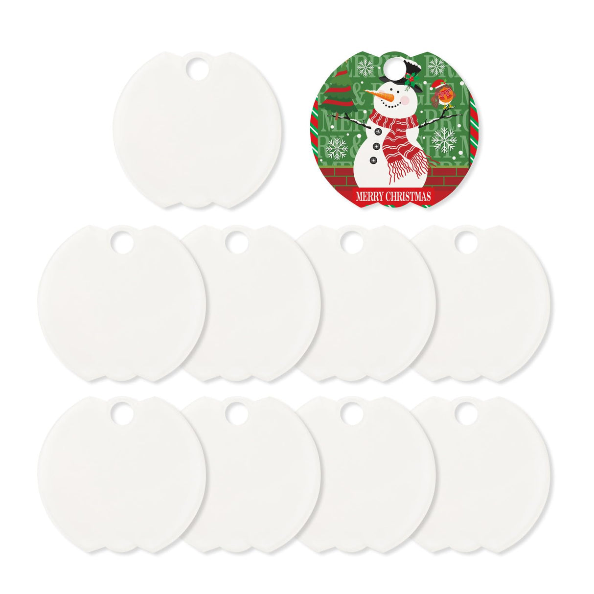 PYD Life 10 Pack Sublimation Ornaments Blanks Acrylic Floral 3.2" for Personalized Christmas Tree Home Decor Bulk PYD Life