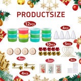 juyght Christmas DIY Craft Kits - Air Dry Clay Craft Set Creative Modeling Kit for Indoor Decor & Handmade Ornaments Gift for Christmas Gifts & Holiday Activities (Christmas Tree) juyght