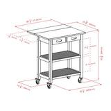 Winsome 94734 Jonathan 2 Drawer Rolling Kitchen Cart in Walnut Winsome