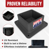 USA-Made 4x4 Post Base Bracket Anchor – Never Rust or Stain - Durable Plastic Deck Post Skirt Flange Cover for Wood Posts - Strong Handrail Base, Brackets, and Anchor Support (1 Pack) bullke