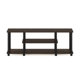 Furinno Turn-N-Tube No Tools 3D 3-Tier Entertainment TV Stand up to 50 inch TV, Round Tubes, Dark Brown / Black Furinno