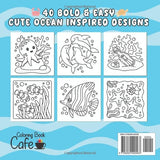 Cozy Ocean: Bold and Easy Ocean Coloring Book for Adults and Kids with Cute Sea Life and Fun Underwater Adventures WoodArtSupply