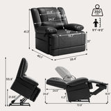 Couchus Large Dual Motor Power Lift Recliner Chair with Massage and Heat for Elderly People, Infinite Position,USB Ports and Remote Control,Breathable Leather Couchus
