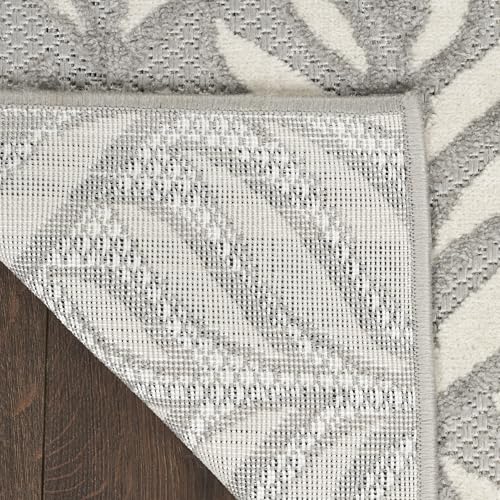 Nourison Home Aloha Indoor/Outdoor Grey 9' x 12' Area Rug, Easy Cleaning, Non Shedding, Bed Room, Living Room, Dining Room, Kitchen (9x12) Nourison