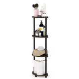 Furinno Turn-N-Tube 4-Tier Corner Display Rack Multipurpose Shelving Unit, Dark Brown Grain/Black Furinno