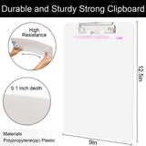 1 PCS A4 Clipboards,Plastic Clipboard with Pen Holder,Clip Boards 8.5x11 with Low Profile Clip,Cute Hanging Clipboard for School Office Supplies Clipboards for Kids,Portable Clip Board for Nurse-White SFLHHDM