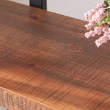 HSH 5-Tier Rustic Wood and Metal Etagere Bookcase - Distressed Brown Farmhouse Style HSH