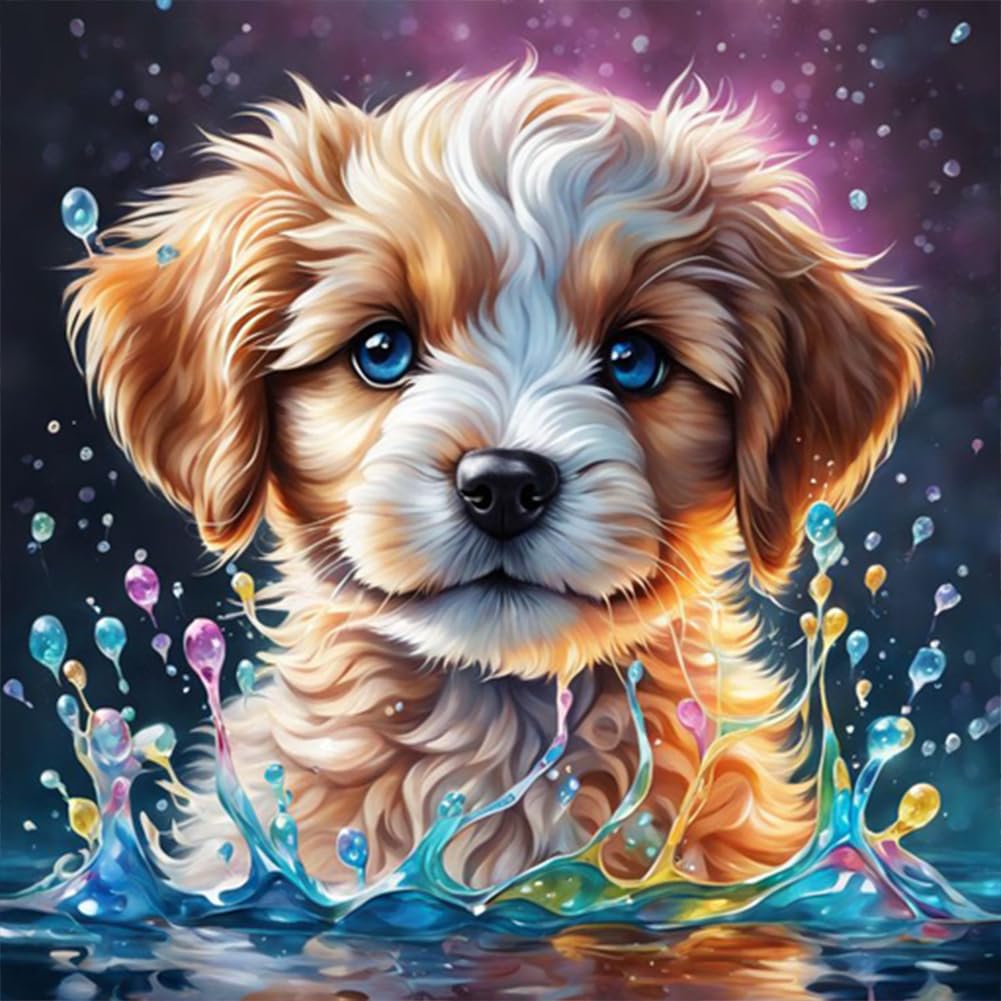 Anuver Dog Diamond Art Kits for Adults, 5D DIY Diamond Painting Kits for Beginners, Full Drill Diamond Painting Kits for Home Wall Decor, 12x12 Inch Anuver