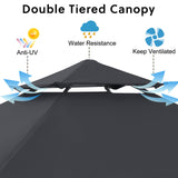 ABCCANOPY 8'x 5' Foldable Grill Gazebo Canopy - Outdoor BBQ Gazebo Shelter with LED Light and Pouch, Patio Canopy Tent for Barbecue and Picnic (Dark Gray) ABCCANOPY