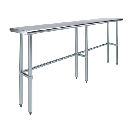 14" x 84" Open Base Stainless Steel Work Table | Residential & Commercial | Food Prep | Heavy Duty Utility Work Station | NSF AmGood