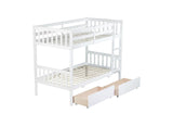 Harper & Bright Designs Twin Over Twin Bunk Bed with 2 Drawers, Convertible into 2 Twin Beds, Twin Bunk Bed with Ladder and Safety Guardrails, White Harper & Bright Designs