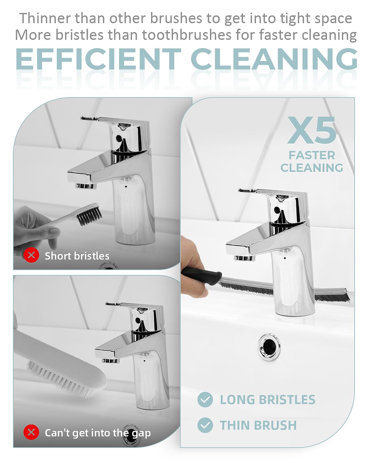 SXhyf Cleaning Brush - Hard Bristle Crevice Cleaning Brush, Multifunctional Gap Scrub Brush, Home Essentials, Bathroom Cleaner Tools for Household Use, Kitchen, Window, Faucets, Toilet, Grout, Car SXhyf