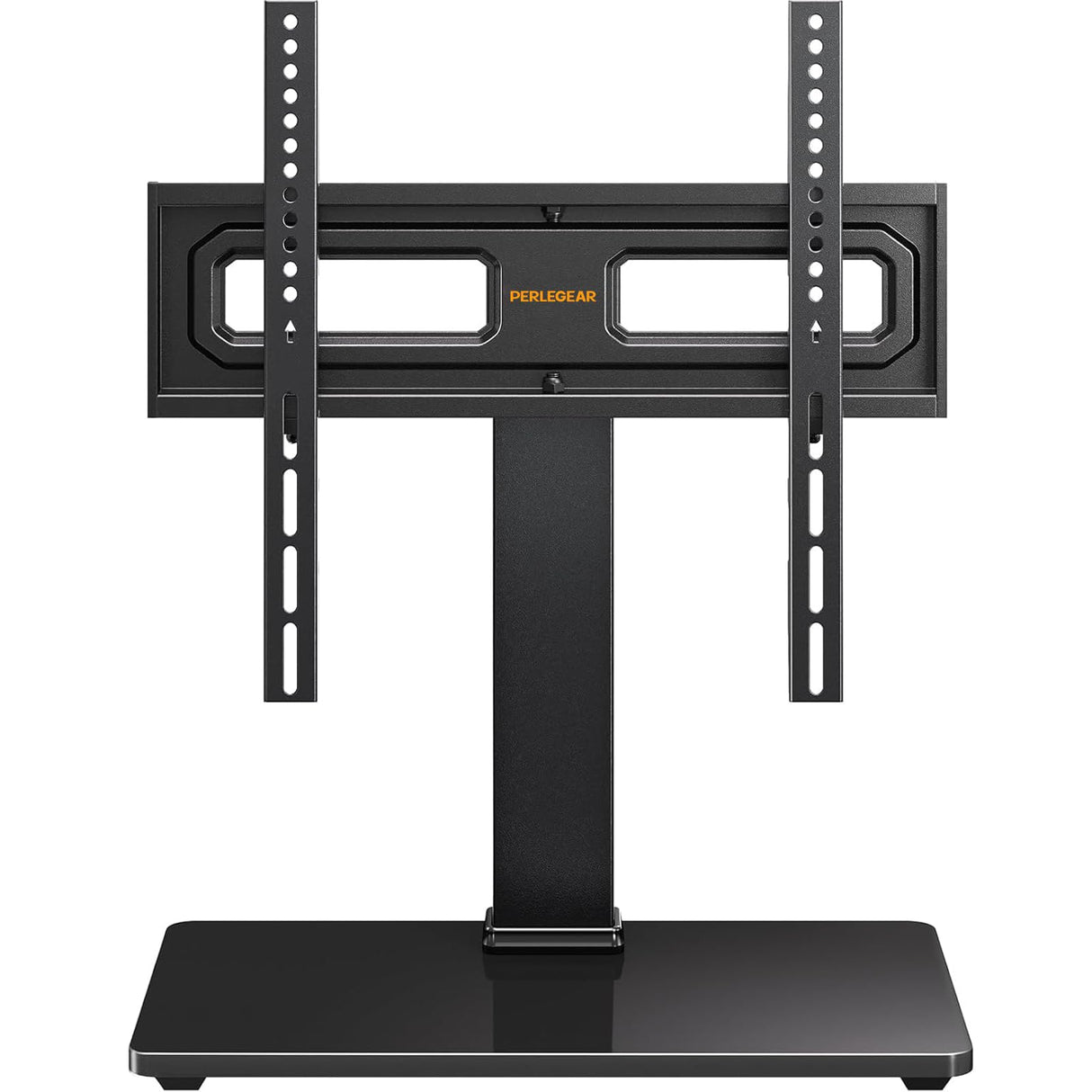 Perlegear TV Stand Mount, Universal Swivel TV Stand for 32–65 Inch LCD/LED/OLED TVs up to 88 lbs, TV Legs with Tempered Glass Base, Height Adjustable TV Base Stand with Tilt, Max VESA 400x400mm Perlegear