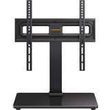 Perlegear TV Stand Mount, Universal Swivel TV Stand for 32–65 Inch LCD/LED/OLED TVs up to 88 lbs, TV Legs with Tempered Glass Base, Height Adjustable TV Base Stand with Tilt, Max VESA 400x400mm Perlegear