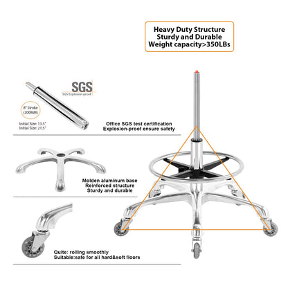 Nazalus Rolling Swivel Drafting Chair Adjustable Heavy Duty (400lbs) Lumbar Support Task Chair for Home Desk Studio Design Lab(Triangular Back) - WoodArtSupply