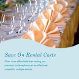 Polyester Cloth Napkins - Washable Soft Table Linens - Durable & Elegant for Dining, Restaurants, Weddings, Events, Rentals, Banquets, & Parties - Premium Quality Set of 100, White, 20"x20" Sparkles Make It Special