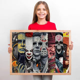 NEGEKFKX Halloween Paint by Numbers Kit for Adults Beginner,Horror Easy Adult Paint by Number Kits on Canvas DIY Painting for Beginners Art by Numbers for Home Wall Decor 16x12 Inch NEGEKFKX